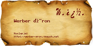 Werber Áron névjegykártya